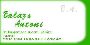 balazs antoni business card